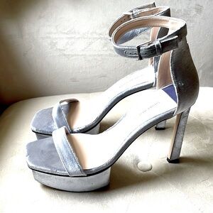 Stuart Weitzman velveteen platform sandals